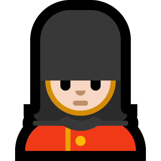 woman guard: light skin tone — Microsoft