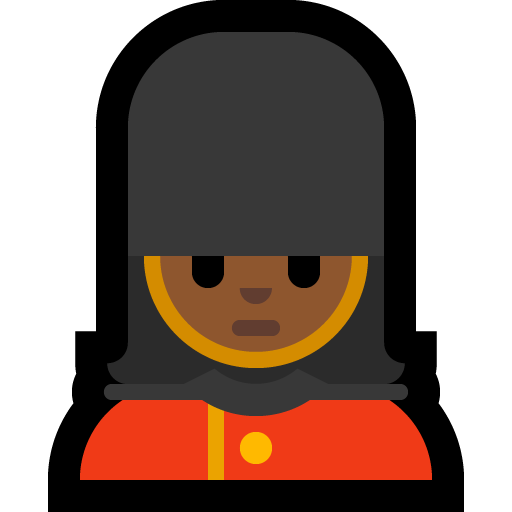 woman guard: medium-dark skin tone — Microsoft