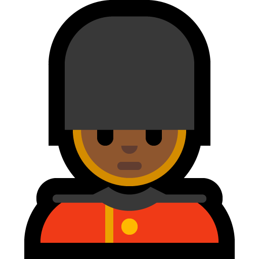 man guard: medium-dark skin tone — Microsoft