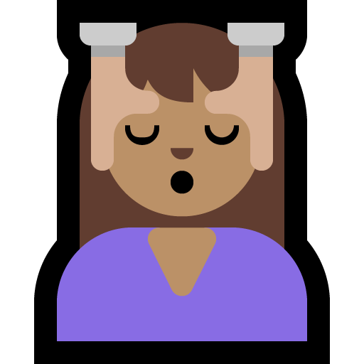 woman getting massage: medium skin tone — Microsoft