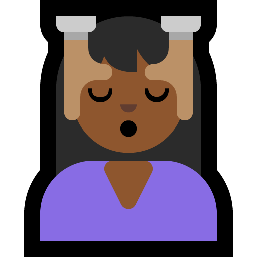 woman getting massage: medium-dark skin tone — Microsoft
