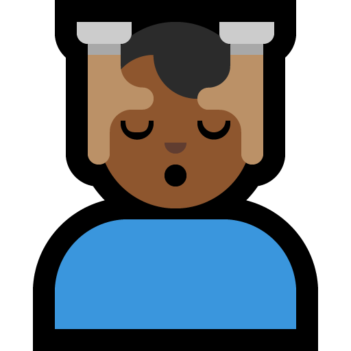 man getting massage: medium-dark skin tone — Microsoft