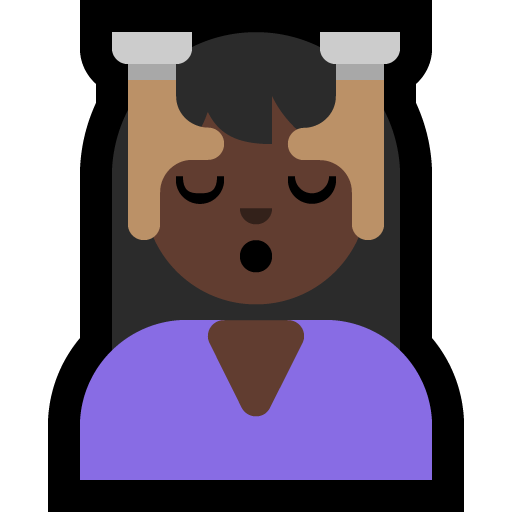 woman getting massage: dark skin tone — Microsoft
