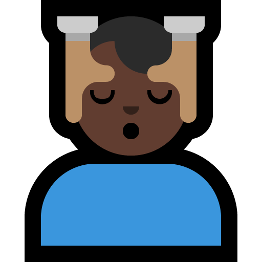 man getting massage: dark skin tone — Microsoft
