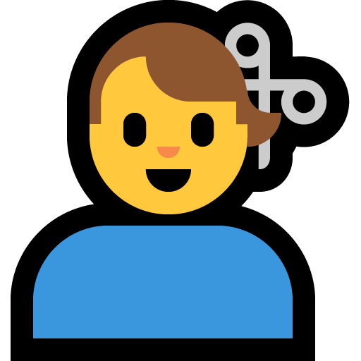 man getting haircut — Microsoft