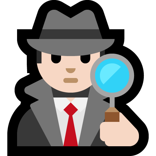 man detective: light skin tone — Microsoft