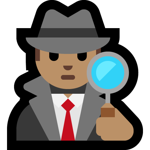 man detective: medium skin tone — Microsoft
