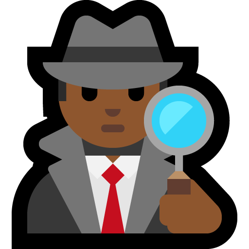man detective: medium-dark skin tone — Microsoft