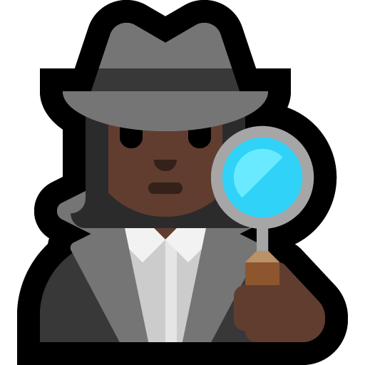 woman detective: dark skin tone — Microsoft