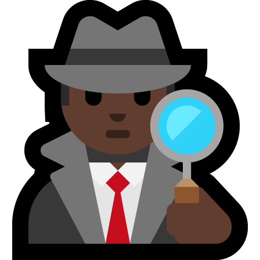 man detective: dark skin tone — Microsoft