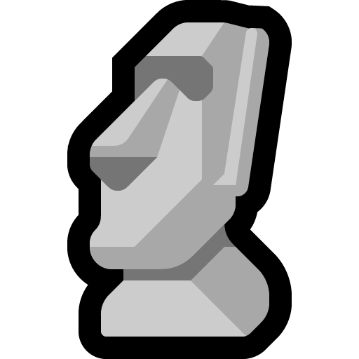 Moai as drawn by Microsoft in Windows 10 April 2018 Update