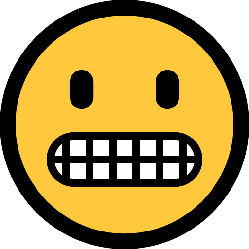 Grimacing Face as drawn by Microsoft in Windows 10 April 2018 Update
