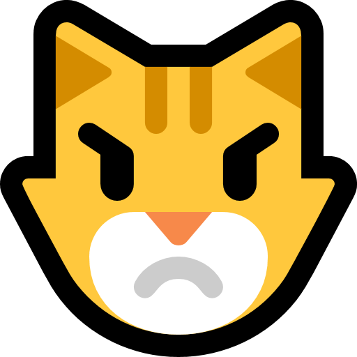 Pouting Cat as drawn by Microsoft in Windows 10 April 2018 Update