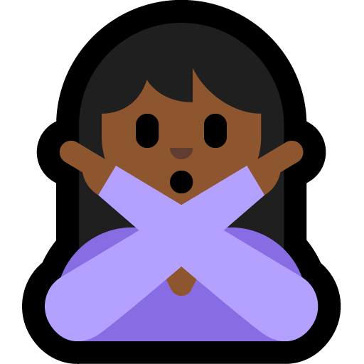 woman gesturing NO: medium-dark skin tone — Microsoft