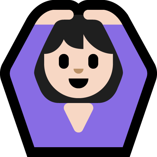 woman gesturing OK: light skin tone — Microsoft