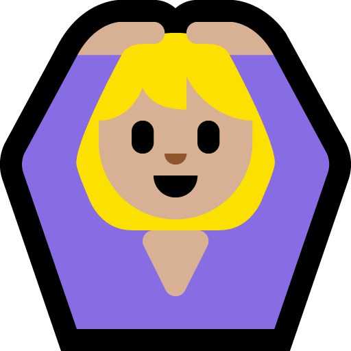 woman gesturing OK: medium-light skin tone — Microsoft