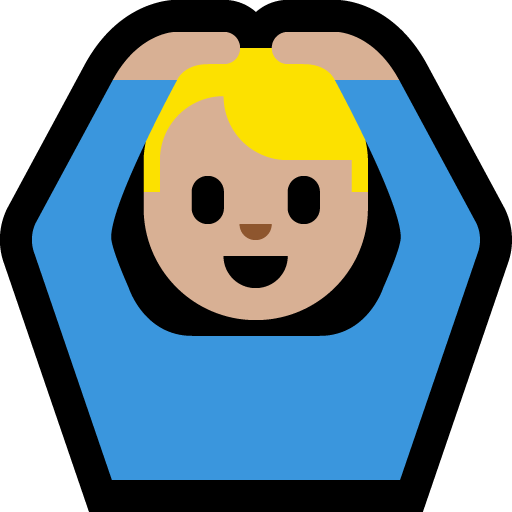 man gesturing OK: medium-light skin tone — Microsoft