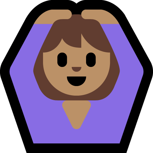 woman gesturing OK: medium skin tone — Microsoft