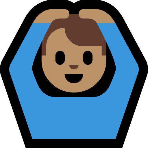man gesturing OK: medium skin tone — Microsoft