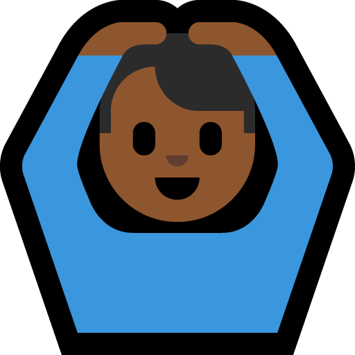 man gesturing OK: medium-dark skin tone — Microsoft