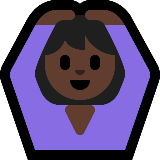 woman gesturing OK: dark skin tone — Microsoft