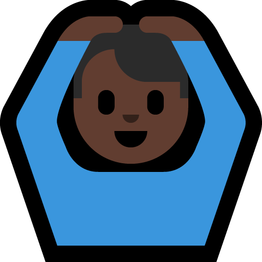 man gesturing OK: dark skin tone — Microsoft