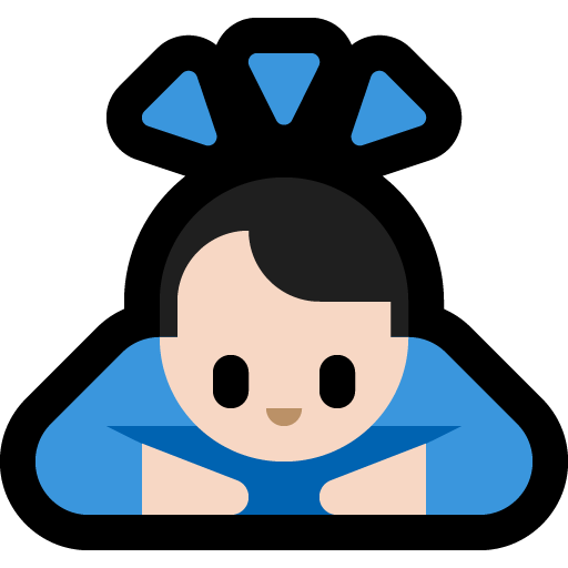 man bowing: light skin tone — Microsoft