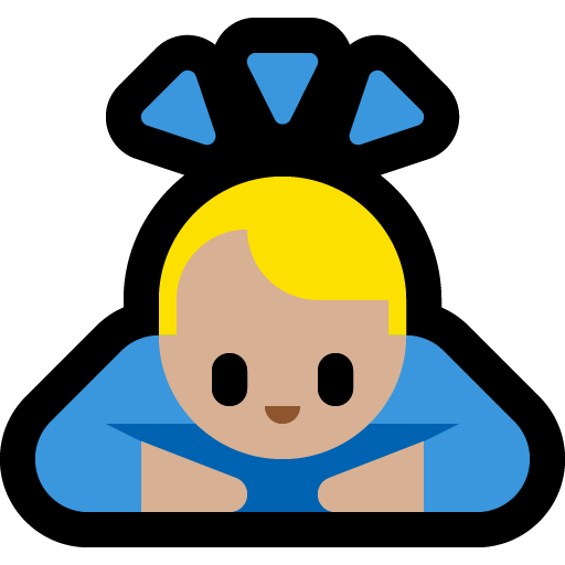man bowing: medium-light skin tone — Microsoft