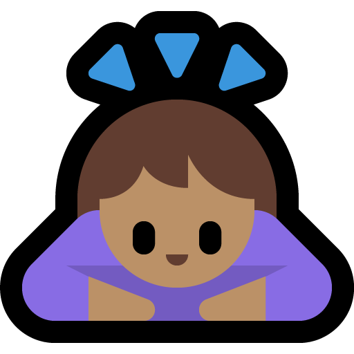 woman bowing: medium skin tone — Microsoft