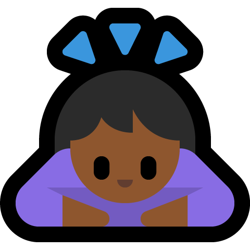 woman bowing: medium-dark skin tone — Microsoft