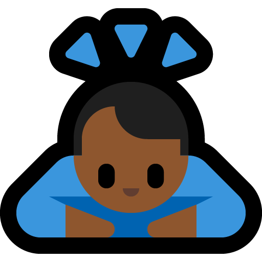 man bowing: medium-dark skin tone — Microsoft