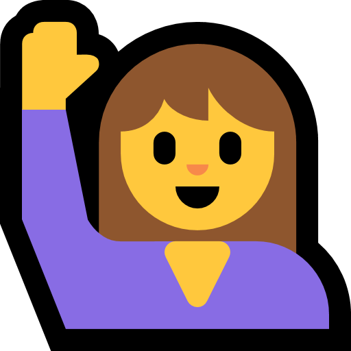 woman raising hand — Microsoft