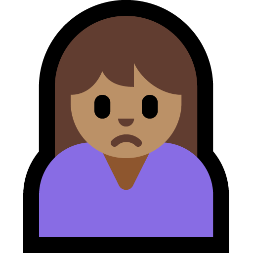 woman frowning: medium skin tone — Microsoft