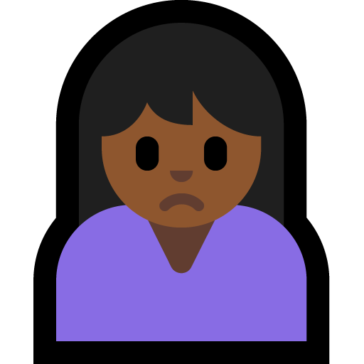 woman frowning: medium-dark skin tone — Microsoft