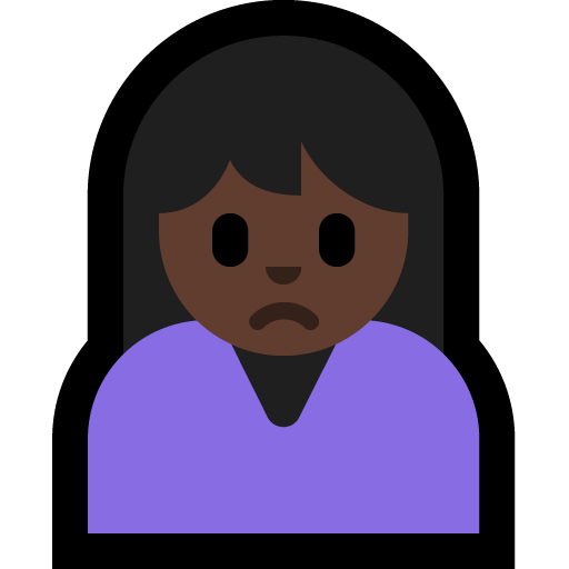 woman frowning: dark skin tone — Microsoft
