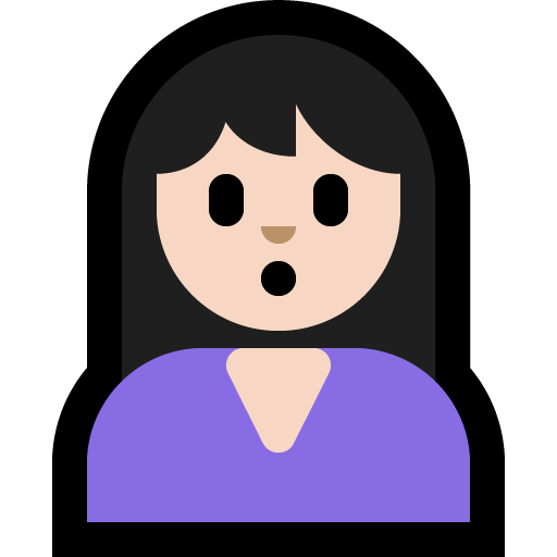 woman pouting: light skin tone — Microsoft