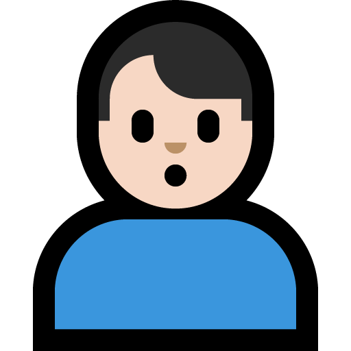 man pouting: light skin tone — Microsoft