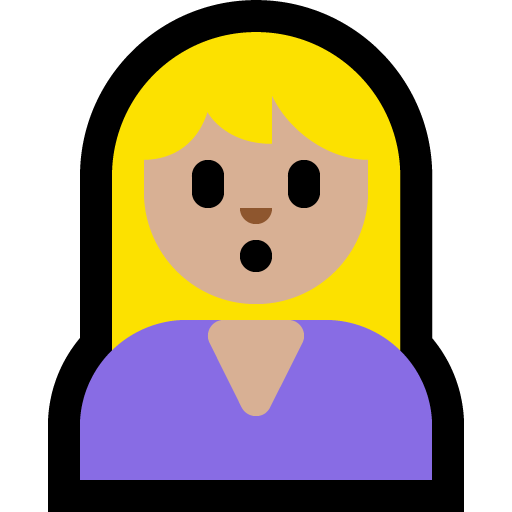 woman pouting: medium-light skin tone — Microsoft