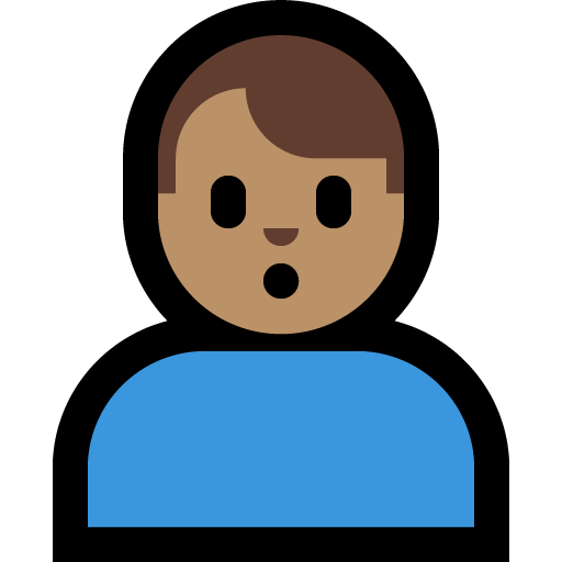 man pouting: medium skin tone — Microsoft
