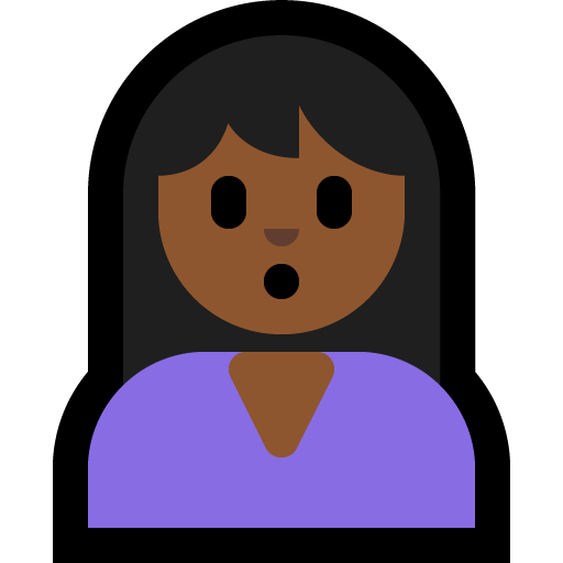 woman pouting: medium-dark skin tone — Microsoft