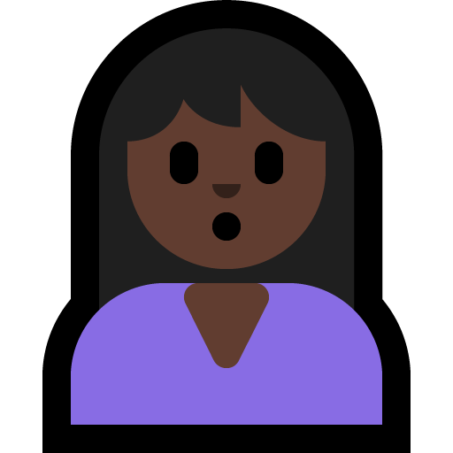 woman pouting: dark skin tone — Microsoft