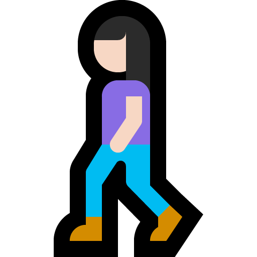 woman walking: light skin tone — Microsoft