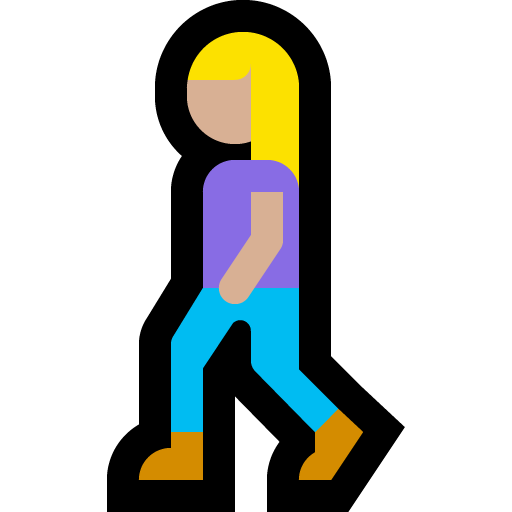 woman walking: medium-light skin tone — Microsoft