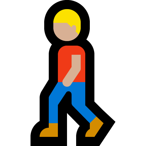 man walking: medium-light skin tone — Microsoft