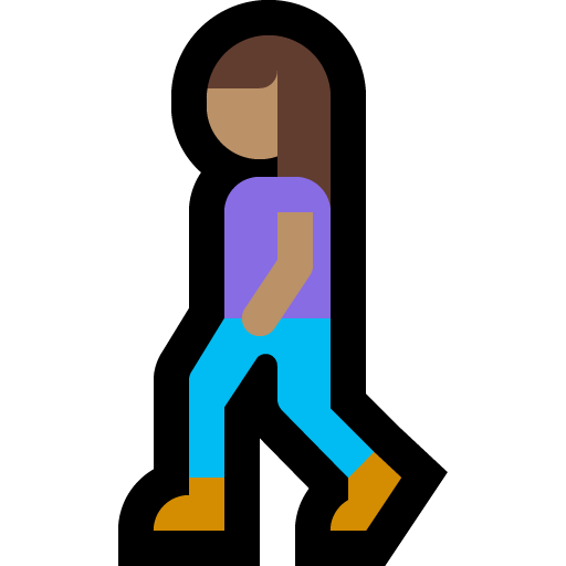 woman walking: medium skin tone — Microsoft