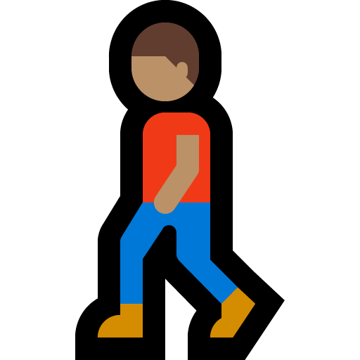 man walking: medium skin tone — Microsoft