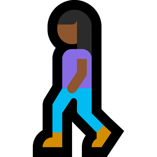 woman walking: medium-dark skin tone — Microsoft