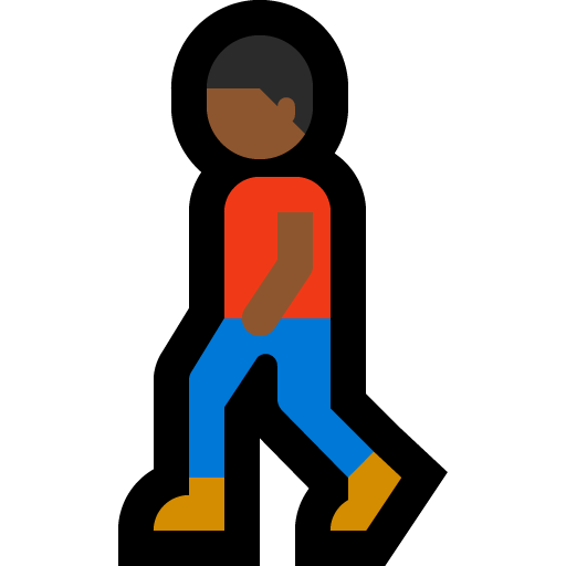 man walking: medium-dark skin tone — Microsoft