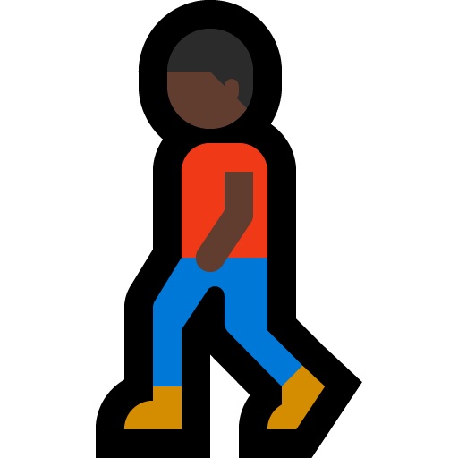 man walking: dark skin tone — Microsoft