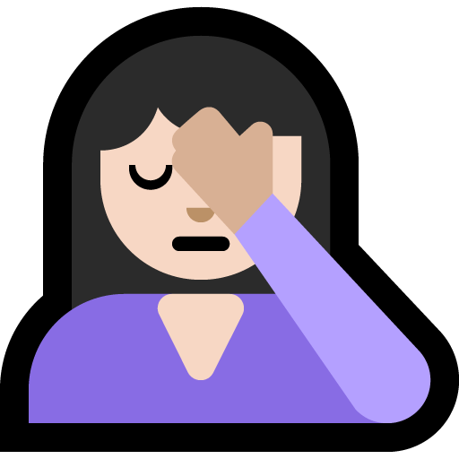 woman facepalming: light skin tone — Microsoft